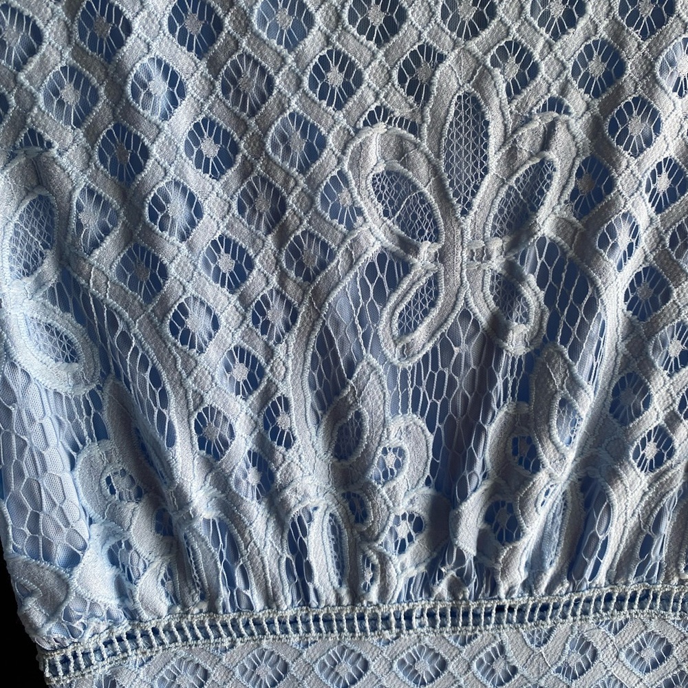 NWOT Half Sleeve V Neck Button Detail Lace Embroidery Dress Size Small - Picture 9 of 10